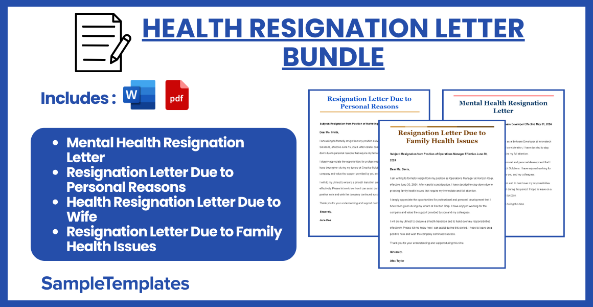 health resignation letter bundle