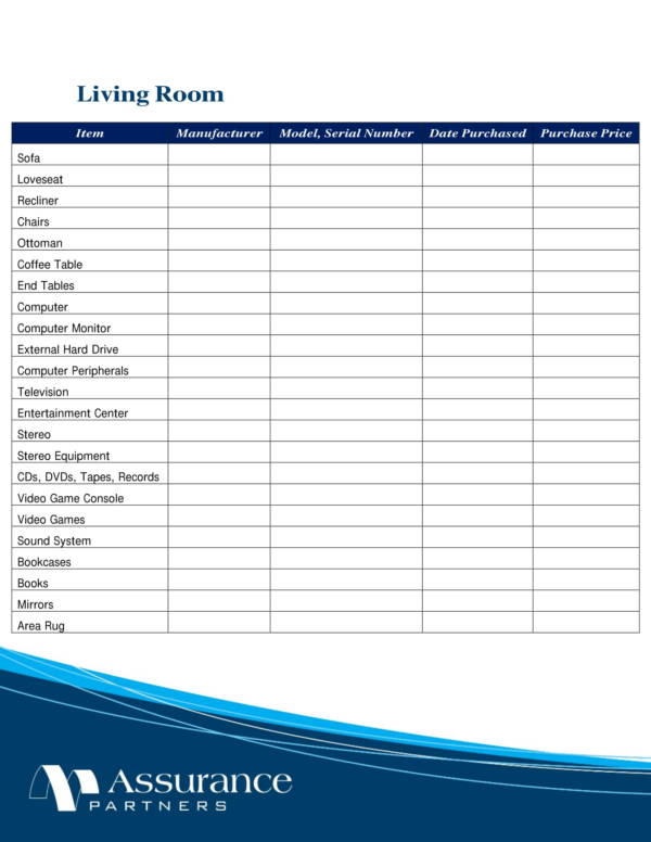 home inventory worksheets