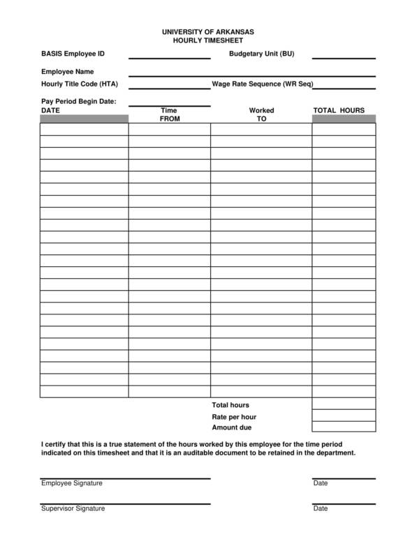 hourly worksheet template with instructions 2