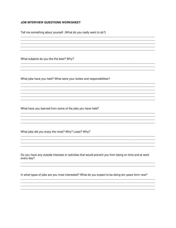 Interview Spreadsheet Template PDF Template