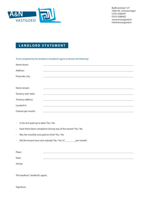 FREE 18 Landlord Statement Templates In PDF
