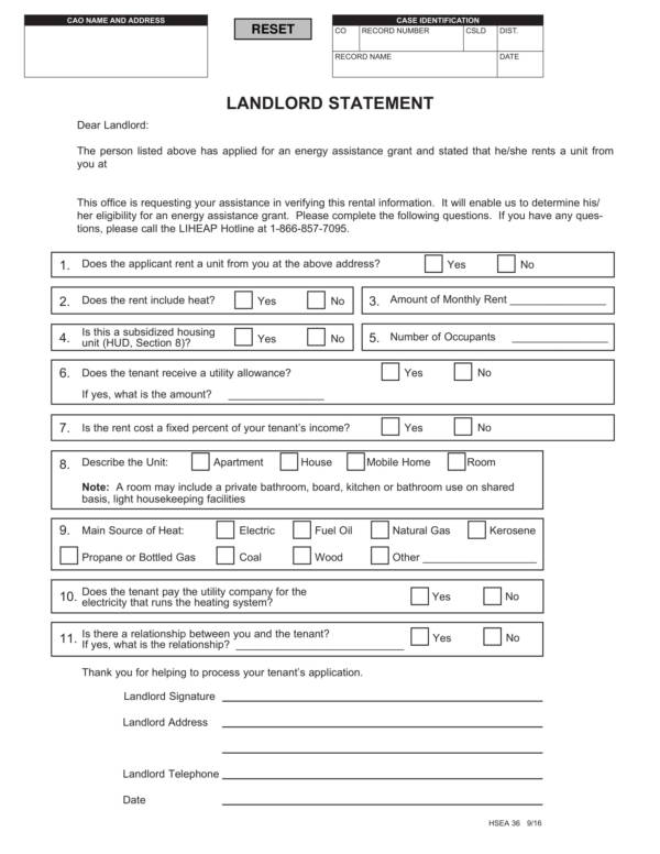 landlord statement template for energy assistance grant 1