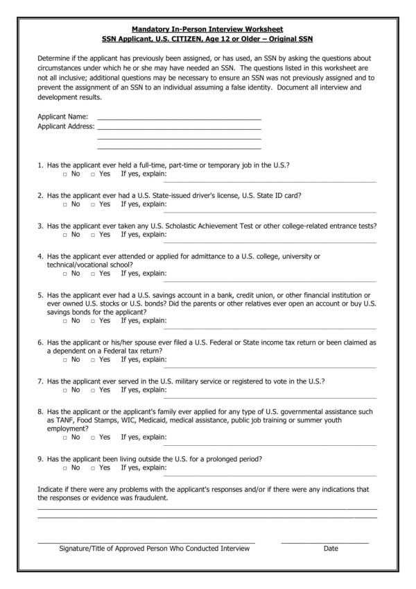 mandatory in person interview worksheet 1