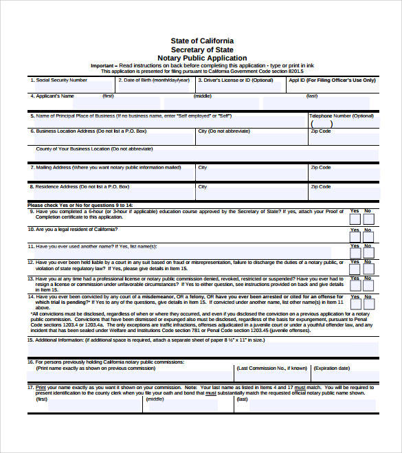 notary public form template