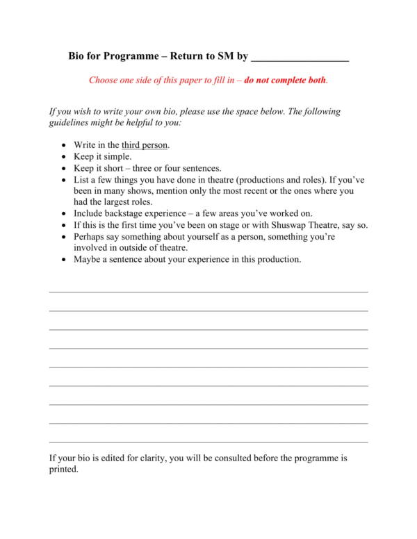 writing biography worksheet