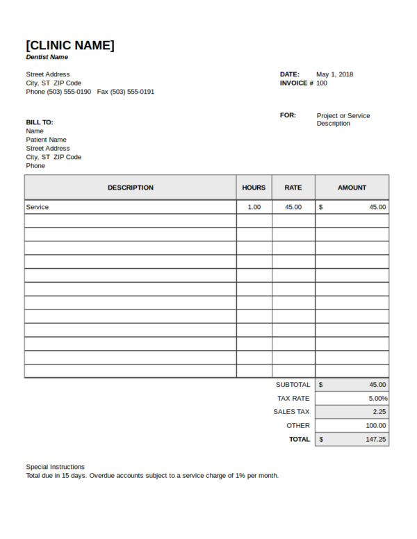 8 Dental Receipt Samples & Templates PDF Word Excel