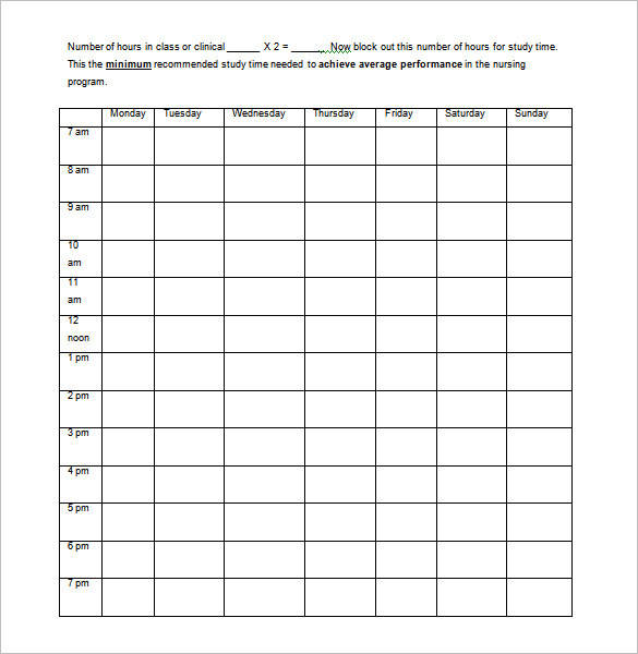 printable hospital nurse schedule template
