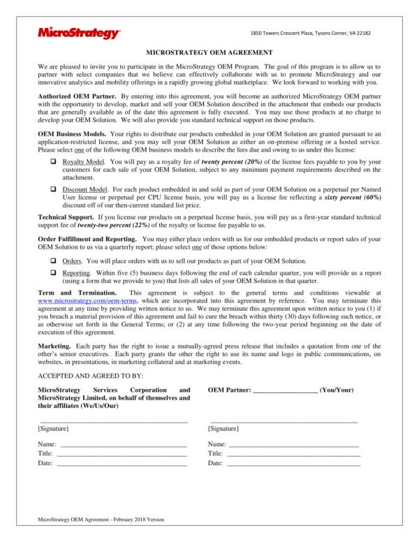Oem Contract Template HQ Printable Documents