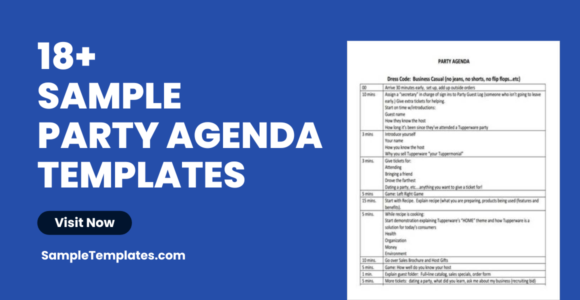 sample party agenda templates