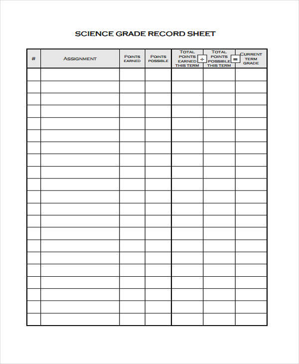 FREE 18 Grading Worksheet Templates In PDF MS Word Excel