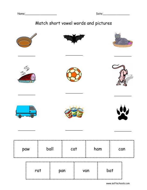 short vowel worksheet for kindergarten 1
