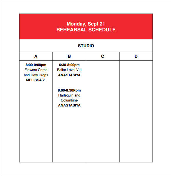 Rehearsal Calendar Template Classles Democracy