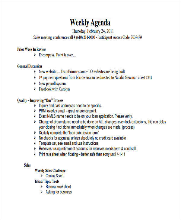 FREE 12+ Sales Agenda Templates in PDF MS Word