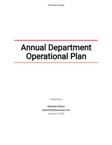 annual department operational plan template