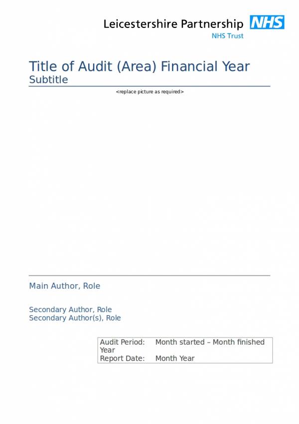 clinical audit template report