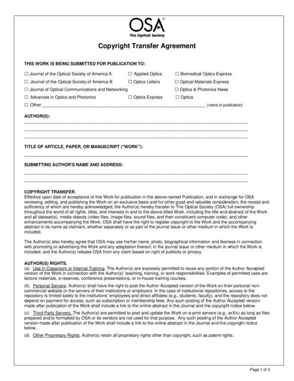 copyright transfer agreement template 001