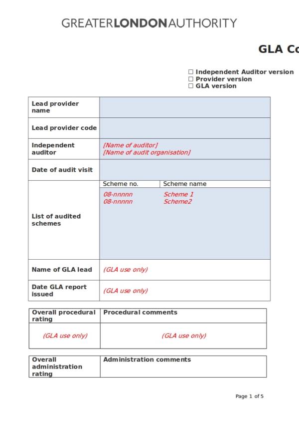 editable compliance auidt report