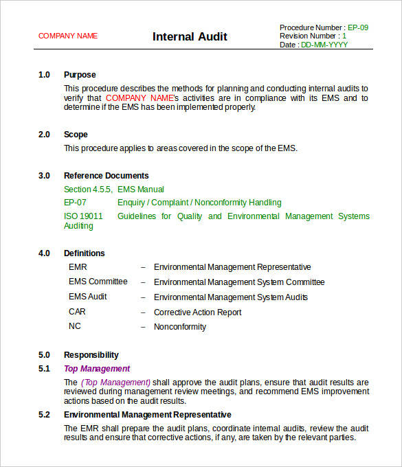 FREE 14+ Internal Audit Report Templates in PDF MS Word