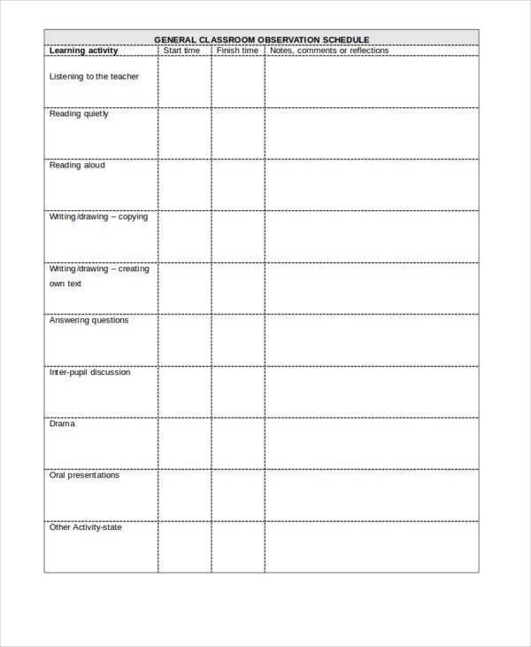 Blank Observation Template