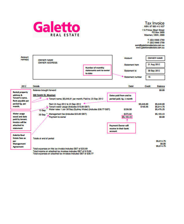 FREE 12 Real Estate Invoice Templates In PDF