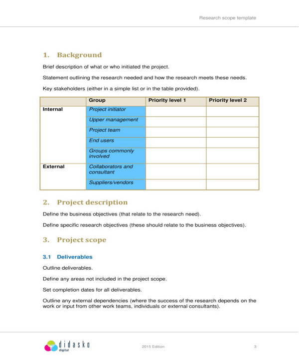 Scope Statement Template