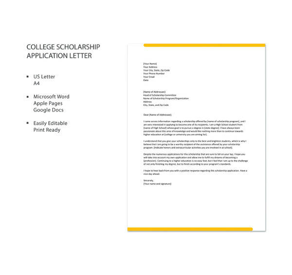 Free 9 Sample College Application Letter Templates In Pdf Ms Word Pages