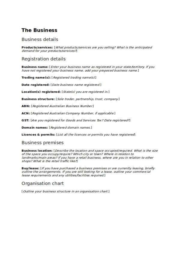 editable business operational plan template