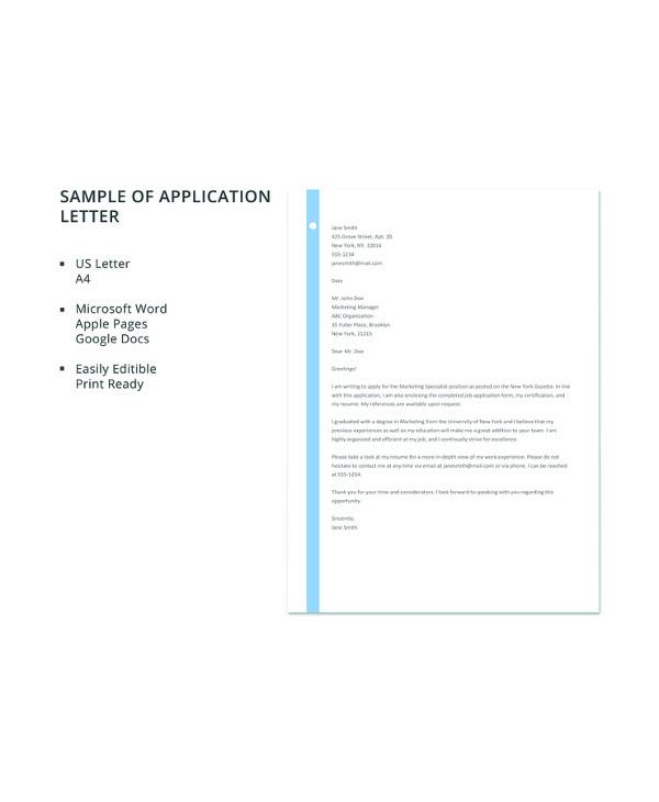 Letter Of Application Template from images.sampletemplates.com
