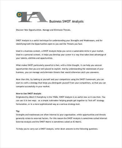 new business swot analysis