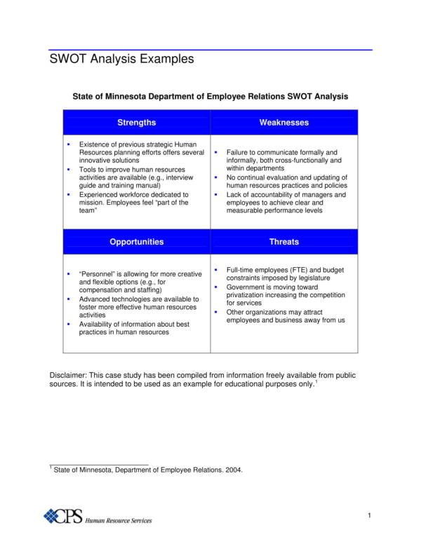 swot analysis examples 1