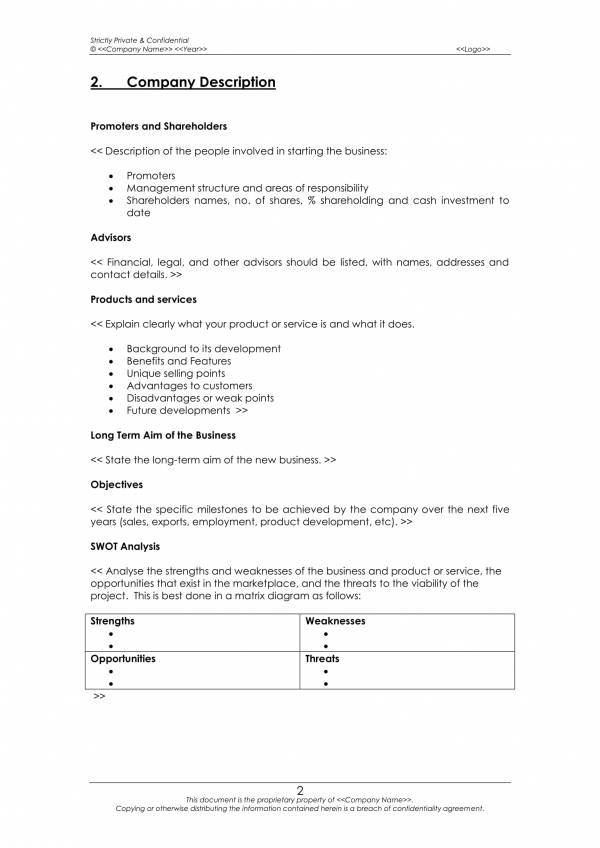 sample business operational plan template 05