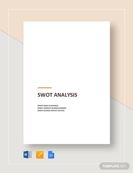 sample swot analysis template