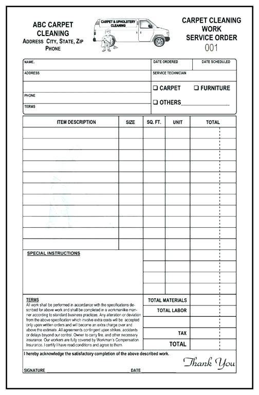 carpet dry cleaning receipt template