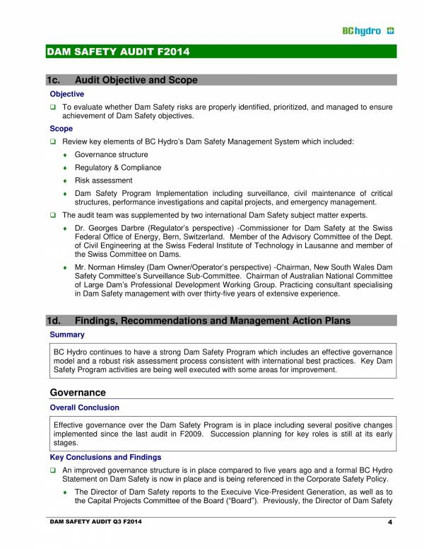 dam safety management audit report sample 04