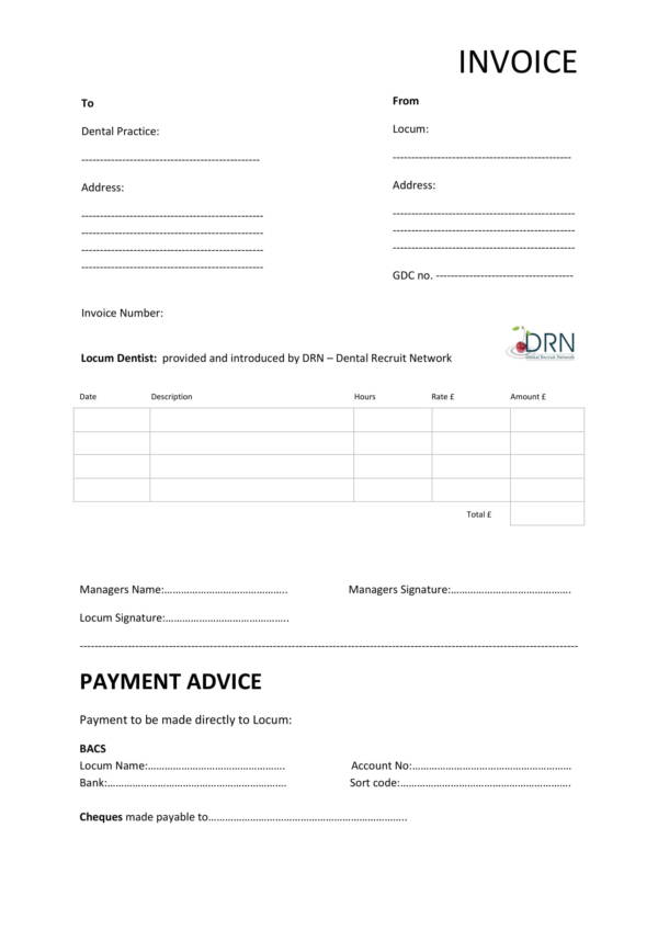 dental invoice template with payment slip 1