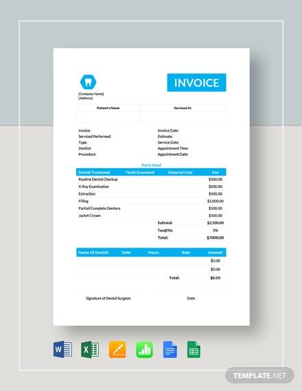 dental invoice