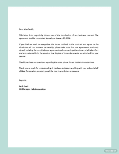 editable business contract termination letter