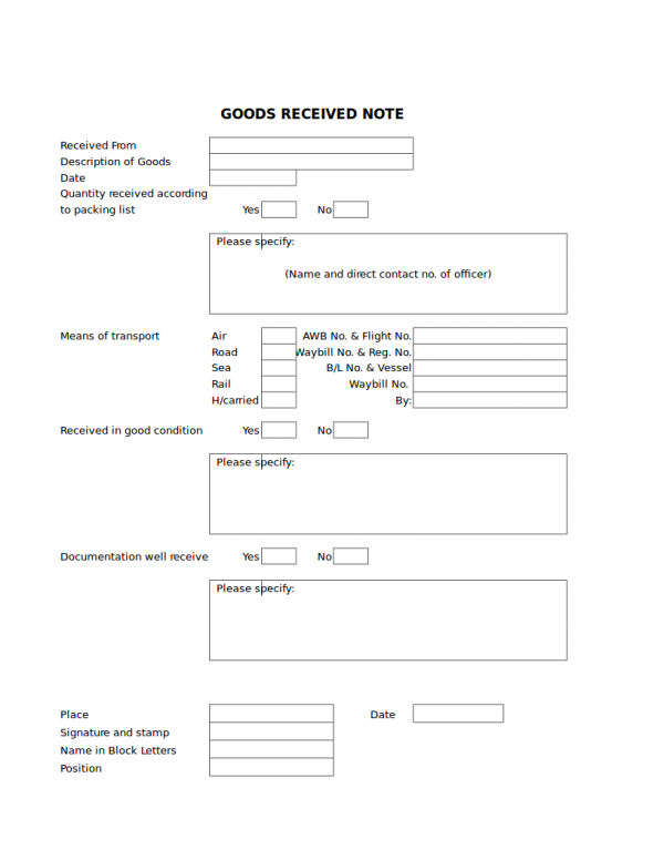 FREE 12 Goods Receipt Templates In PDF MS Word Excel