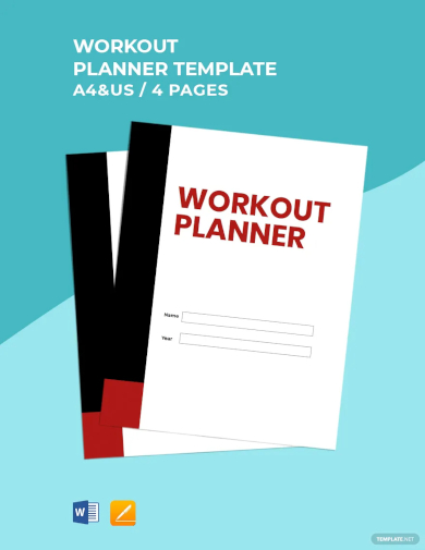 editable workout planner template