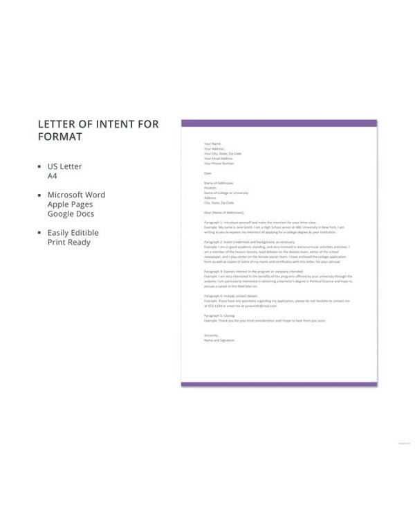 57+ Letter of Intent Examples PDF, Word, Pages, Google Docs Sample