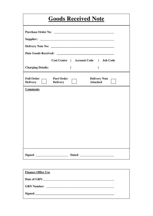Free 10 Goods Receipt Templates In Pdf Ms Word Excel