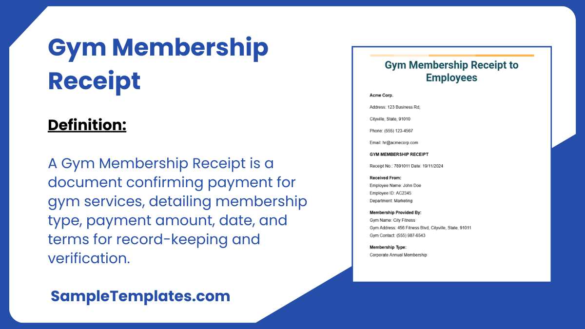 Gym Membership Receipts