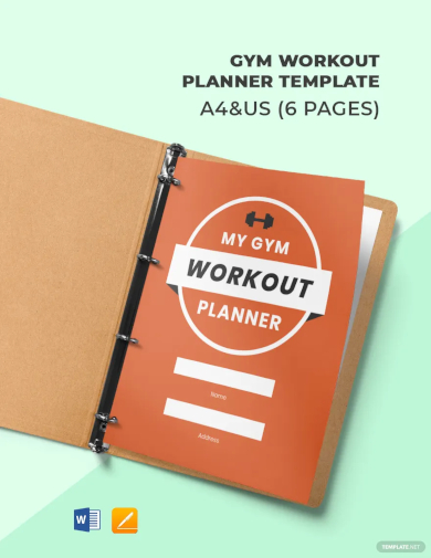 gym workout planner template