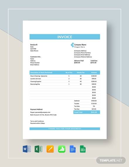 home repair invoice