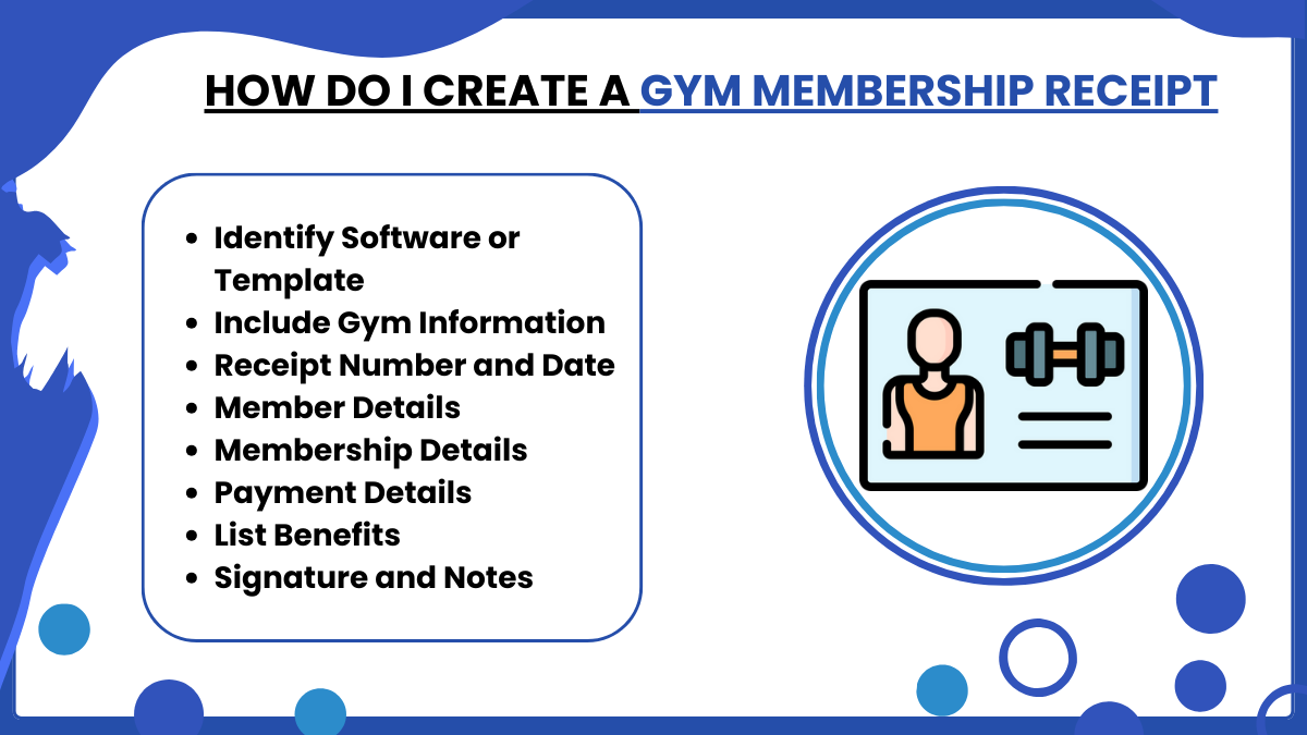 how do i create a gym membership receipt