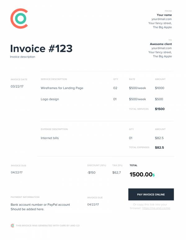 invoice template for event planners 1