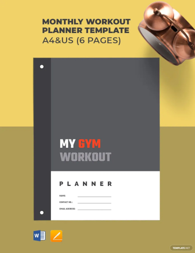 monthly workout planner template