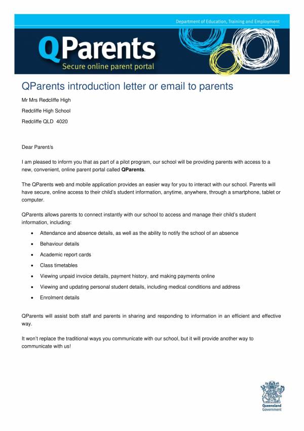 Introduction Letter For Parents