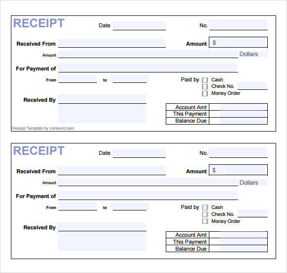 sample general receipt template
