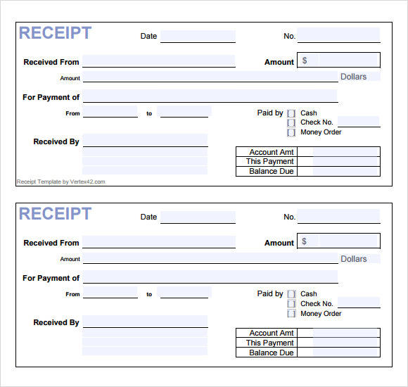 Gym Membership Receipt Template